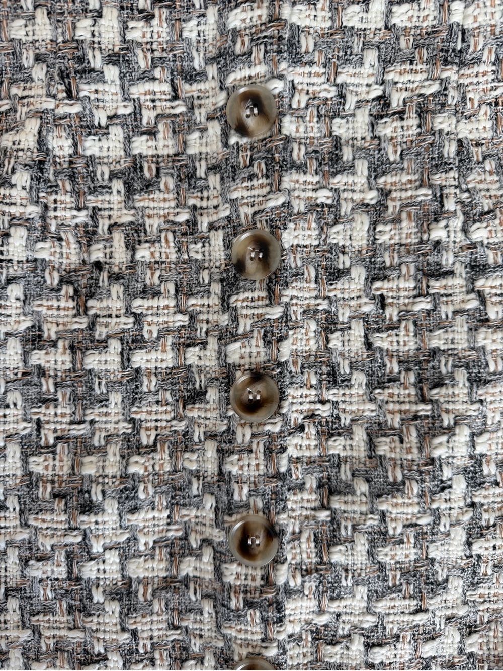 Tweed Button-Front Mini Skirt - Picture 3 of 5